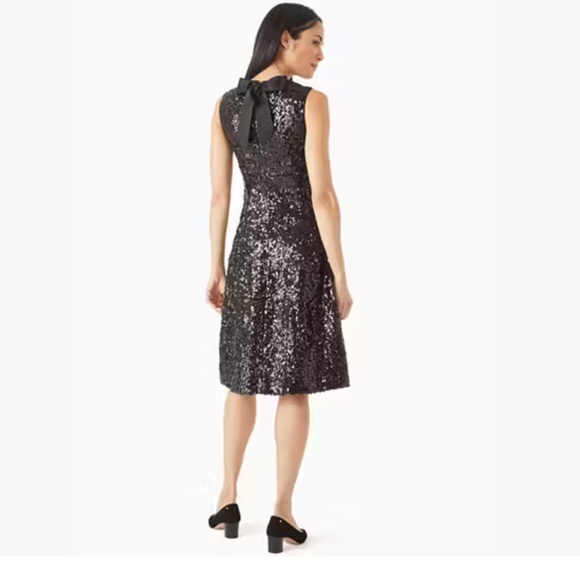 NWT Kate Spade New York Sequin Fit-and-flare Dress with bow - Size 4 - Picture 3 of 16
